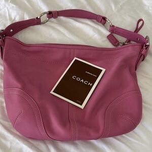 Coach Fuchsia Leather Shoulder Bag